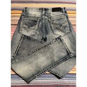 True Luck Jeans Womens 30/30‎ Embellished Pockets Denim Blue